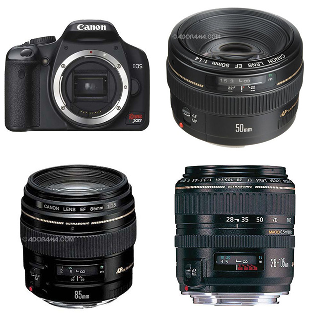 Canon EOS Digital Rebel XSi, Canon EF 50mm f/1.4, Canon EF 85mm f/1.8 & Canon EF 28-105mm f/3.5-4.5 II